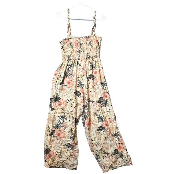 Greylin Size Medium Faith‎ Smock Culotte Jumpsuit Floral Light Yellow Women's - Picture 9 of 9